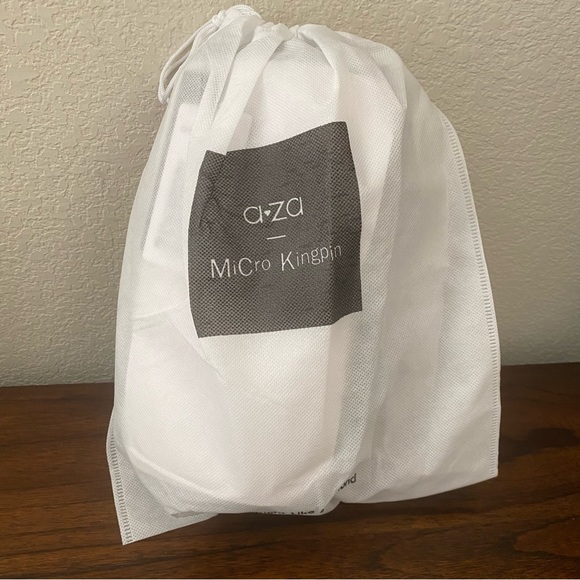 AZA Micro Kingpin Black Gathered Barrel Bag Round Log Crossbody Chain Purse - Picture 10 of 14